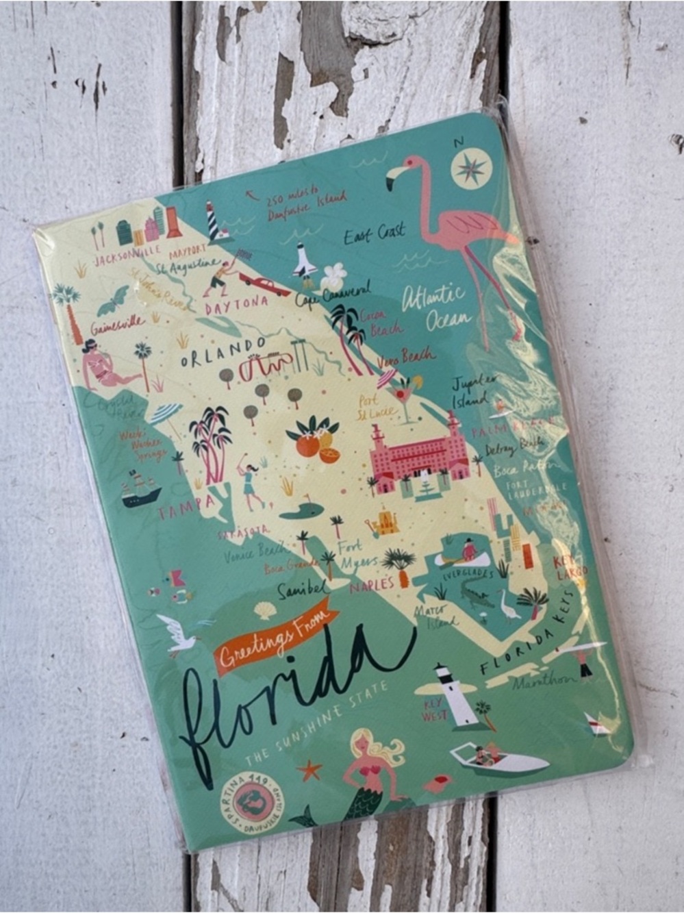 Spartina 449 Florida Maps Collection Crossbody Bag with Florida Notebook - Picture 12 of 12